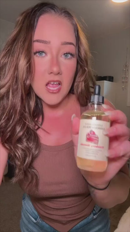 Strawberry Vanilla Ice Cream Duo: Vanilla Ice Cream Cone + Strawberry Shortcake Body Oil (4 Fl Oz Each)