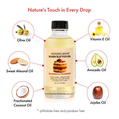 Handcrafted Strawberry Poundcake Body Oil (4 Fl Oz)