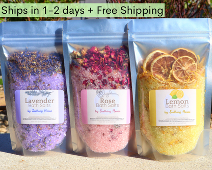 Handcrafted Aromatherapy Bath Salts with Essential Oils for Bath Soak and Foot Soak